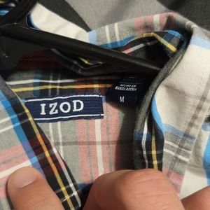 Izod button down shirt, medium in size